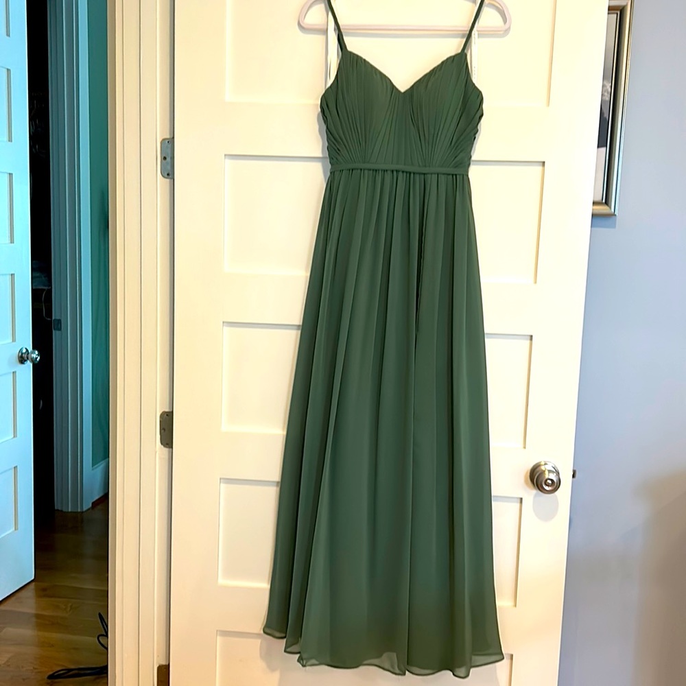 A-line floor length chiffon dress